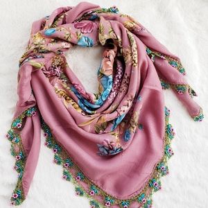 Exotic Handmade Needle Lace Scarf